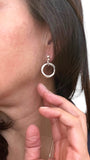 3 Rings Silver Earrings