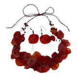 Fish Scales Necklace Set - Brick