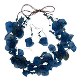 Fish Scales Necklace Set - Navy