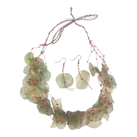 Fish Scales Necklace Set - Seafoam