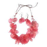 Fish Scales Necklace Set - Strawberry