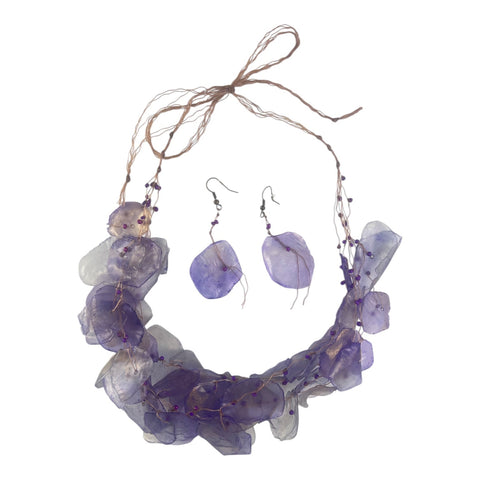 Fish Scales Necklace Set - Purple