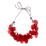 Fish Scales Necklace Set - Red