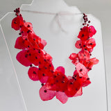 Fish Scales Necklace Set - Red