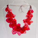 Fish Scales Necklace Set - Red