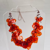 Fish Scales Necklace Set - Brick