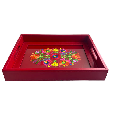 Flowers Leather Tray
