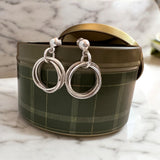 3 Rings Silver Earrings