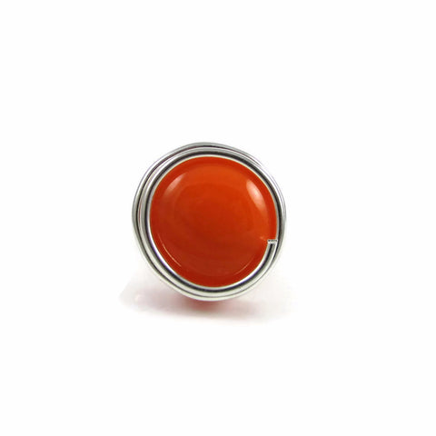 Infinity Glass Ring - Orange