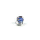 Infinity Glass Ring - Navy Iridescent