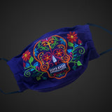 Sugar Skull Embroidered Face Mask.